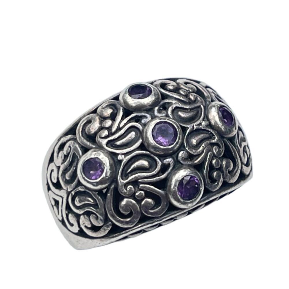 Vintage Sterling Silver Amethyst Ring - Size 6.5